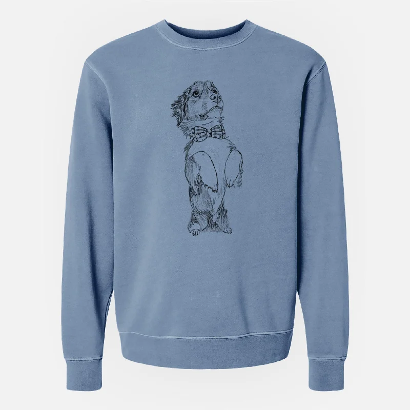 Doodled Oliver the Mixed Breed - Unisex Pigment Dyed Crew Sweatshirt Hoodie with Belted Waist Structured Tailored Hoodie with Belted Waist Structured Tailored Doodled Oliver the Mixed Breed - Unisex Pigment Dyed Crew Sweatshirt Hoodie with Belted Waist Structured Tailored Hoodie with Belted Waist Structured Tailored