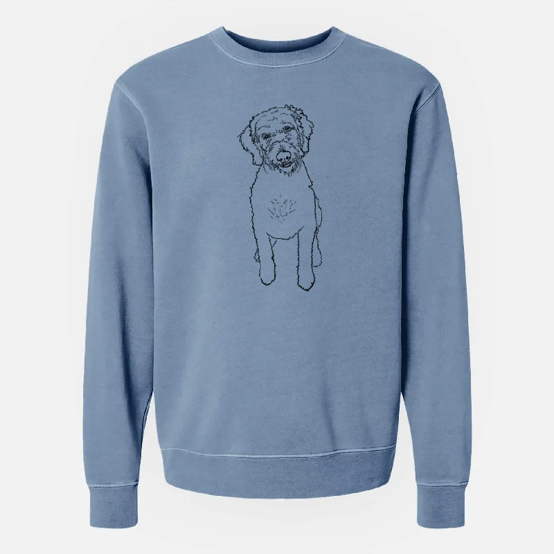 Doodled Izzie the Goldendoodle - Unisex Pigment Dyed Crew Sweatshirt Hoodie with Strings Custom Fit Adjustable Hoodie with Strings Custom Fit Adjustable Doodled Izzie the Goldendoodle - Unisex Pigment Dyed Crew Sweatshirt Hoodie with Strings Custom Fit Adjustable Hoodie with Strings Custom Fit Adjustable