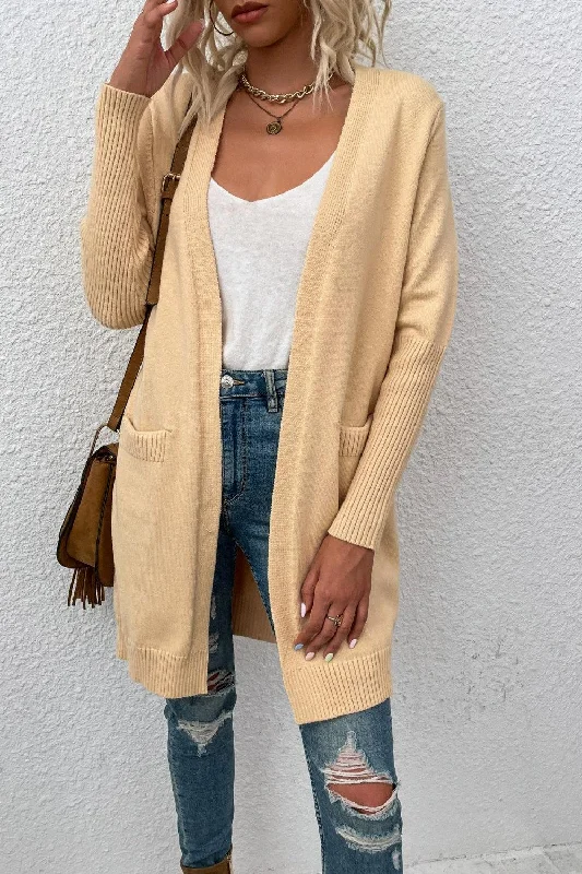 Open Front Long Sleeve Cardigan with Pockets Layered Multi-layer Single Layer Layered Multi-layer Single Layer Open Front Long Sleeve Cardigan with Pockets Layered Multi-layer Single Layer Layered Multi-layer Single Layer
