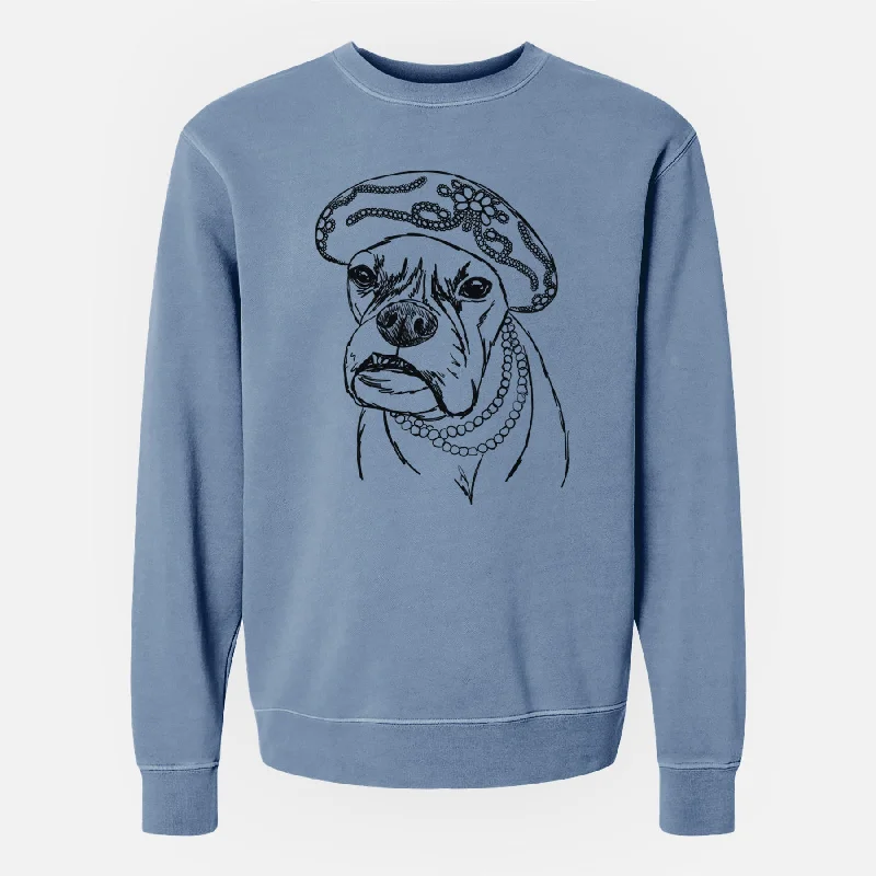 Doodled Violet the Boxer - Unisex Pigment Dyed Crew Sweatshirt Hoodie with Hem Detail Decorative Unique Hoodie with Hem Detail Decorative Unique Doodled Violet the Boxer - Unisex Pigment Dyed Crew Sweatshirt Hoodie with Hem Detail Decorative Unique Hoodie with Hem Detail Decorative Unique