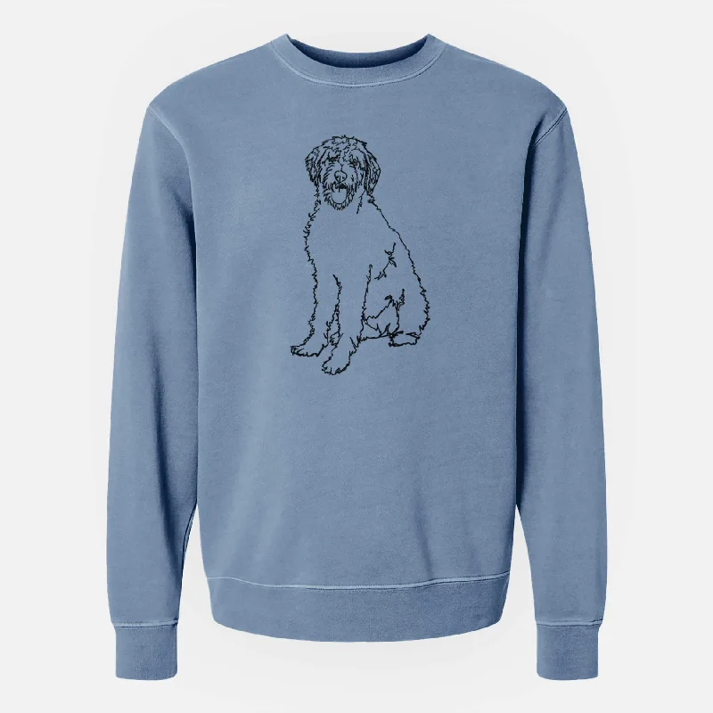 Doodled Labradoodle the - Unisex Pigment Dyed Crew Sweatshirt Hoodie with Gradient Ombre Colorful Hoodie with Gradient Ombre Colorful Doodled Labradoodle the - Unisex Pigment Dyed Crew Sweatshirt Hoodie with Gradient Ombre Colorful Hoodie with Gradient Ombre Colorful