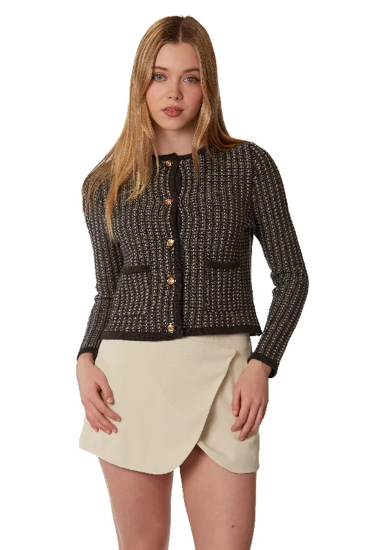 tweed button cardigan Solid Color Striped Floral Print Solid Color Striped Floral Print tweed button cardigan Solid Color Striped Floral Print Solid Color Striped Floral Print