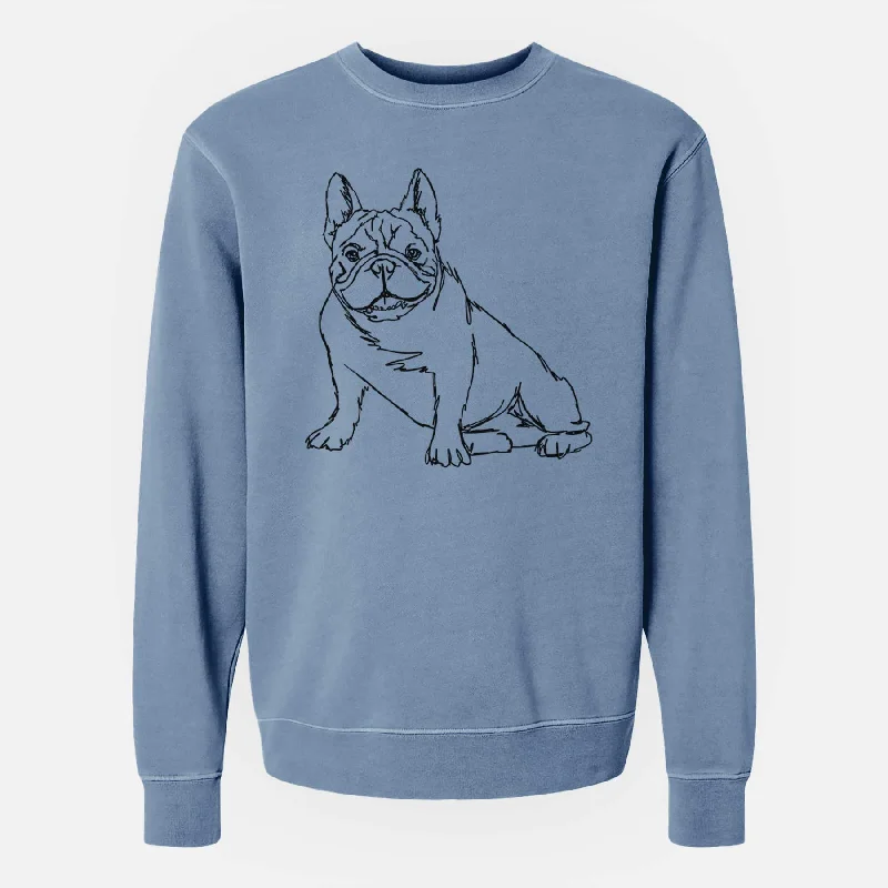Doodled French Bulldog the - Unisex Pigment Dyed Crew Sweatshirt Hoodie with Mesh Breathable Sporty Hoodie with Mesh Breathable Sporty Doodled French Bulldog the - Unisex Pigment Dyed Crew Sweatshirt Hoodie with Mesh Breathable Sporty Hoodie with Mesh Breathable Sporty