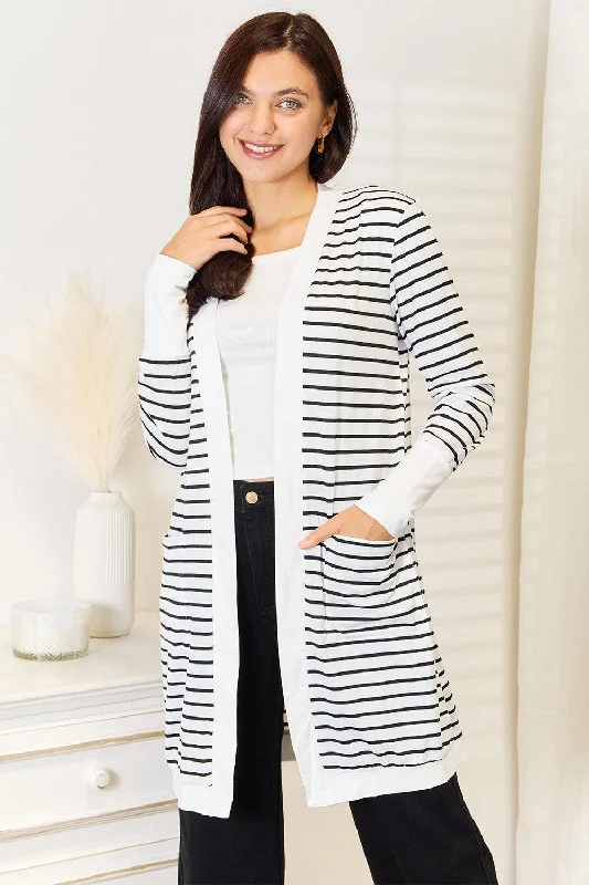 Double Take Striped Open Front Longline Cardigan Nylon Fabric Polyester Fabric Spandex Fabric Nylon Fabric Polyester Fabric Spandex Fabric Double Take Striped Open Front Longline Cardigan Nylon Fabric Polyester Fabric Spandex Fabric Nylon Fabric Polyester Fabric Spandex Fabric