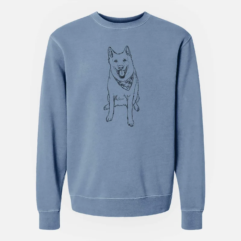 Doodled Hannah the Siberian Husky - Unisex Pigment Dyed Crew Sweatshirt Hoodie with Applique Textured Unique Hoodie with Applique Textured Unique Doodled Hannah the Siberian Husky - Unisex Pigment Dyed Crew Sweatshirt Hoodie with Applique Textured Unique Hoodie with Applique Textured Unique