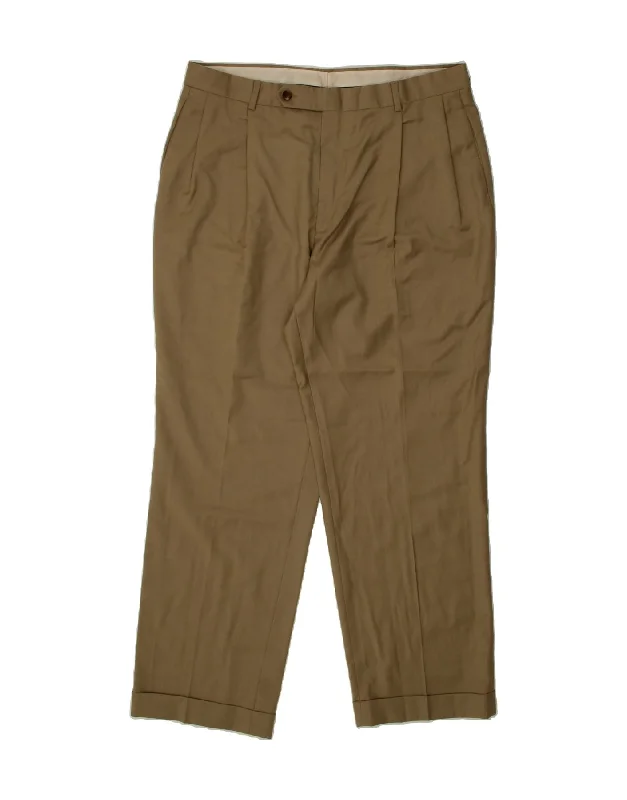 NAUTICA Mens Tapered Pegged Suit Trousers W36 L30 Beige Wool Trousers cozy soft Trousers cozy soft NAUTICA Mens Tapered Pegged Suit Trousers W36 L30 Beige Wool Trousers cozy soft Trousers cozy soft