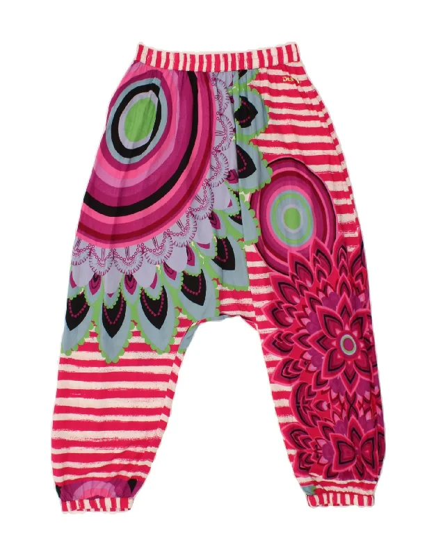 DESIGUAL Girls Graphic Harem Trousers 13-14 Years W26 L17 Pink Trousers Tapered Slim Fit Trousers Tapered Slim Fit DESIGUAL Girls Graphic Harem Trousers 13-14 Years W26 L17 Pink Trousers Tapered Slim Fit Trousers Tapered Slim Fit