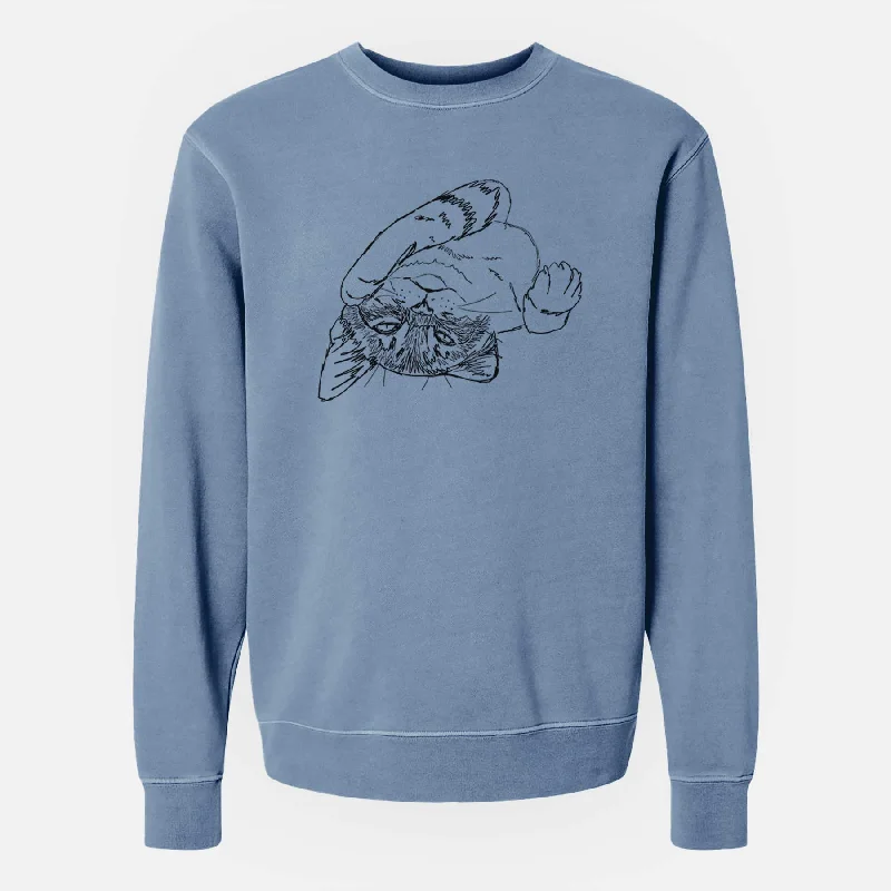Doodled Tator the Tabby Kitten - Unisex Pigment Dyed Crew Sweatshirt Hoodie with Typography Text Message Hoodie with Typography Text Message Doodled Tator the Tabby Kitten - Unisex Pigment Dyed Crew Sweatshirt Hoodie with Typography Text Message Hoodie with Typography Text Message