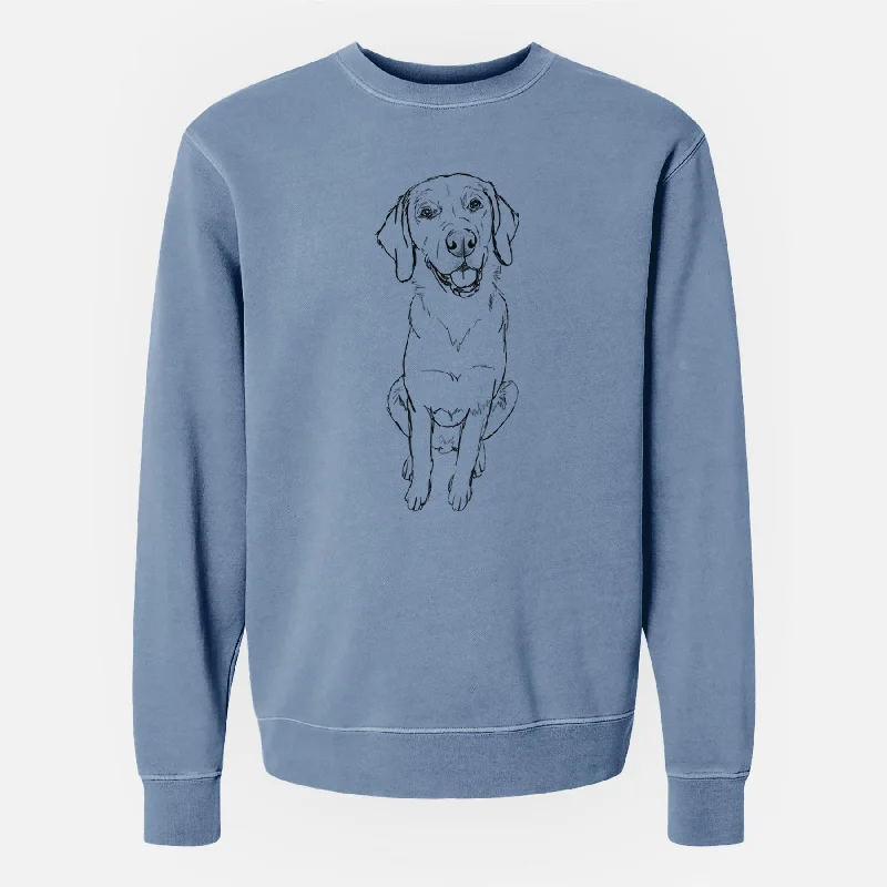 Doodled Bentley the Goldador - Unisex Pigment Dyed Crew Sweatshirt Hoodie with Stripes Bold Sporty Hoodie with Stripes Bold Sporty Doodled Bentley the Goldador - Unisex Pigment Dyed Crew Sweatshirt Hoodie with Stripes Bold Sporty Hoodie with Stripes Bold Sporty