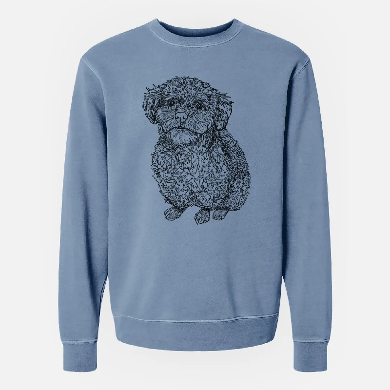 Doodled Boomer the Toy Poodle - Unisex Pigment Dyed Crew Sweatshirt Hoodie with Hem Lace Feminine Delicate Hoodie with Hem Lace Feminine Delicate Doodled Boomer the Toy Poodle - Unisex Pigment Dyed Crew Sweatshirt Hoodie with Hem Lace Feminine Delicate Hoodie with Hem Lace Feminine Delicate