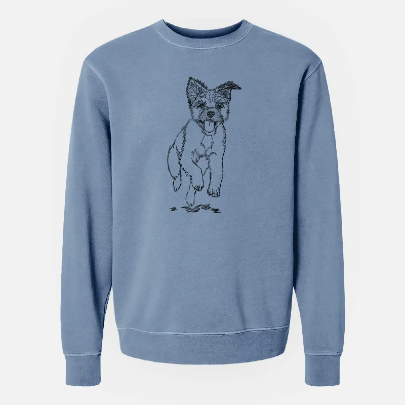 Doodled Elvin the Border Terrier - Unisex Pigment Dyed Crew Sweatshirt Hoodie with Emblem Brand Identity Hoodie with Emblem Brand Identity Doodled Elvin the Border Terrier - Unisex Pigment Dyed Crew Sweatshirt Hoodie with Emblem Brand Identity Hoodie with Emblem Brand Identity