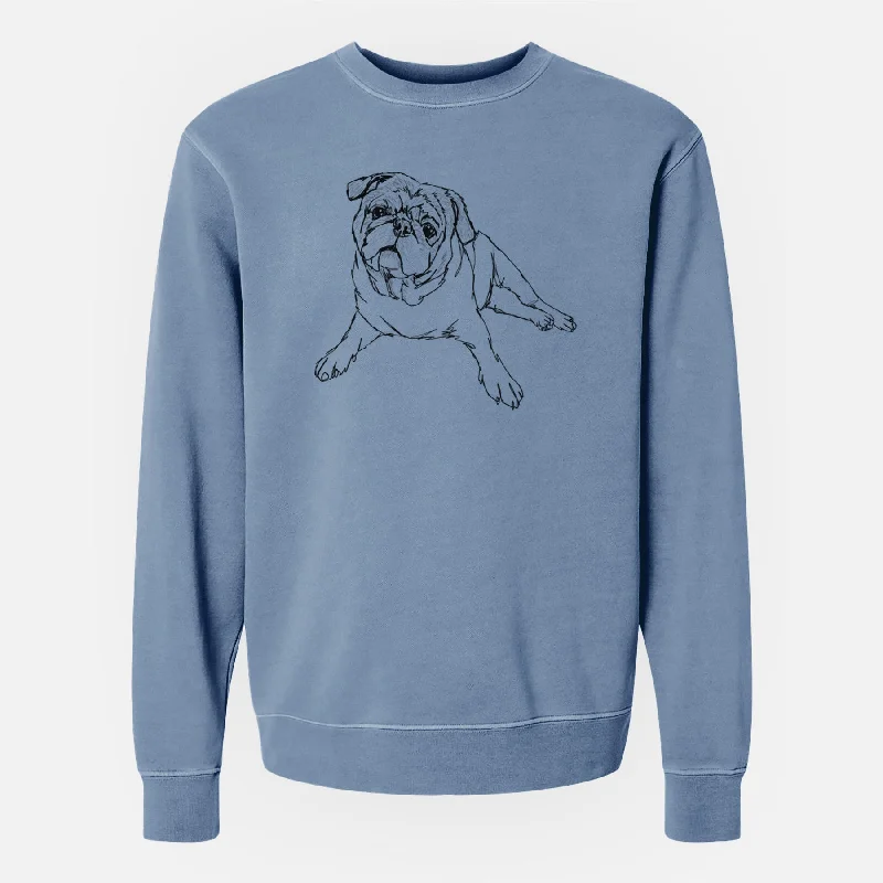 Doodled Benny the Pug - Unisex Pigment Dyed Crew Sweatshirt Hoodie with Hem Fringe Bohemian Relaxed Hoodie with Hem Fringe Bohemian Relaxed Doodled Benny the Pug - Unisex Pigment Dyed Crew Sweatshirt Hoodie with Hem Fringe Bohemian Relaxed Hoodie with Hem Fringe Bohemian Relaxed