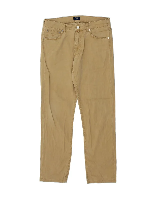 GANT Mens Straight Casual Trousers W32 L30 Beige Cotton Trousers Plaid Checkered Trousers Plaid Checkered GANT Mens Straight Casual Trousers W32 L30 Beige Cotton Trousers Plaid Checkered Trousers Plaid Checkered