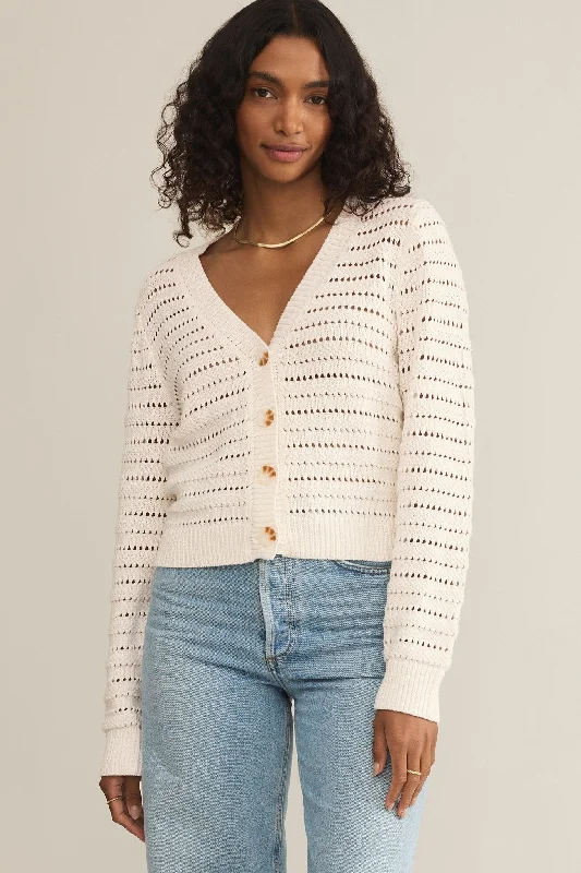 pointelle button cardigan Sequined Glittery Shiny Sequined Glittery Shiny