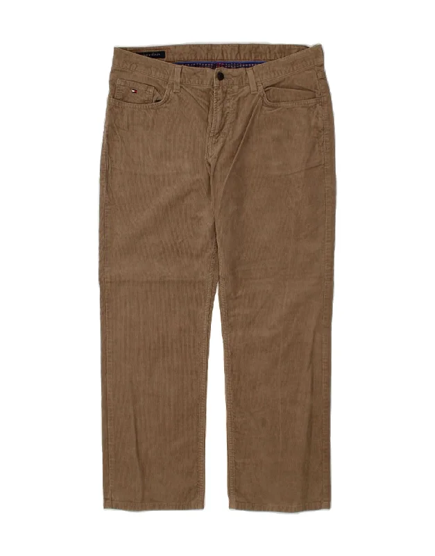 TOMMY HILFIGER Mens Straight Corduroy Trousers W36 L30 Brown Cotton Trousers Tapered Slim Fit Trousers Tapered Slim Fit TOMMY HILFIGER Mens Straight Corduroy Trousers W36 L30 Brown Cotton Trousers Tapered Slim Fit Trousers Tapered Slim Fit