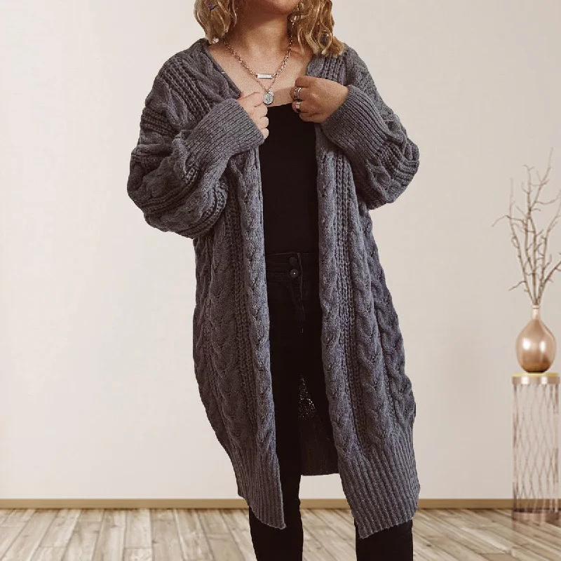 Cable-Knit Open Front Dropped Shoulder Cardigan Herringbone Houndstooth Plaid Herringbone Houndstooth Plaid Cable-Knit Open Front Dropped Shoulder Cardigan Herringbone Houndstooth Plaid Herringbone Houndstooth Plaid