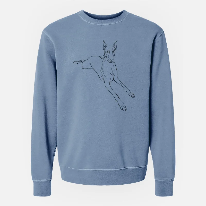 Doodled Scarlett the Doberman Pinscher - Unisex Pigment Dyed Crew Sweatshirt Hoodie with Hem Elastic Stretchable Comfortable Hoodie with Hem Elastic Stretchable Comfortable Doodled Scarlett the Doberman Pinscher - Unisex Pigment Dyed Crew Sweatshirt Hoodie with Hem Elastic Stretchable Comfortable Hoodie with Hem Elastic Stretchable Comfortable
