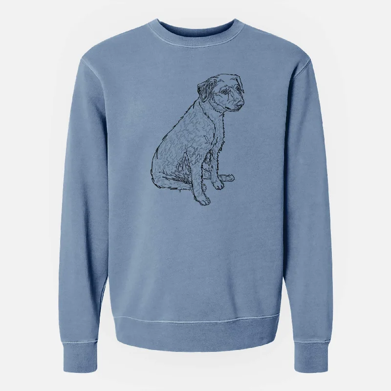 Doodled Poochie the Mixed Breed - Unisex Pigment Dyed Crew Sweatshirt Hoodie with Belted Waist Structured Tailored Hoodie with Belted Waist Structured Tailored Doodled Poochie the Mixed Breed - Unisex Pigment Dyed Crew Sweatshirt Hoodie with Belted Waist Structured Tailored Hoodie with Belted Waist Structured Tailored