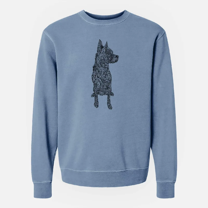 Doodled Koda the Chow Pit Mix - Unisex Pigment Dyed Crew Sweatshirt Hoodie with Hem Frayed Vintage Worn Hoodie with Hem Frayed Vintage Worn Doodled Koda the Chow Pit Mix - Unisex Pigment Dyed Crew Sweatshirt Hoodie with Hem Frayed Vintage Worn Hoodie with Hem Frayed Vintage Worn