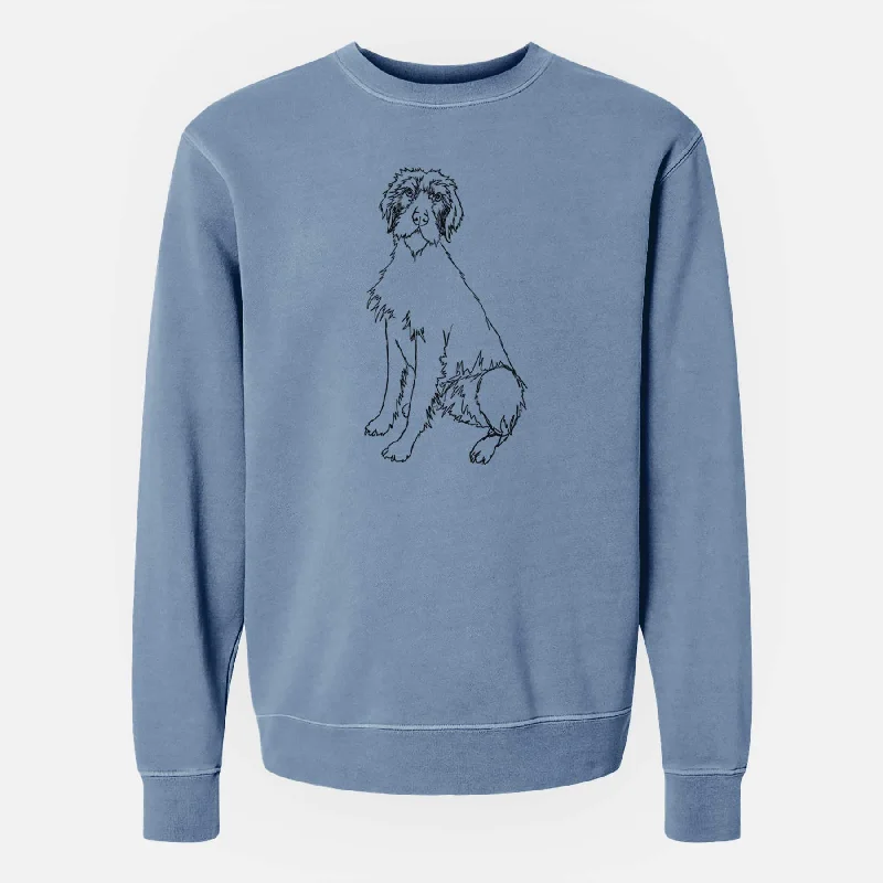 Doodled Doc the Pudelpointer - Unisex Pigment Dyed Crew Sweatshirt Hoodie with Frayed Bohemian Relaxed Hoodie with Frayed Bohemian Relaxed Doodled Doc the Pudelpointer - Unisex Pigment Dyed Crew Sweatshirt Hoodie with Frayed Bohemian Relaxed Hoodie with Frayed Bohemian Relaxed