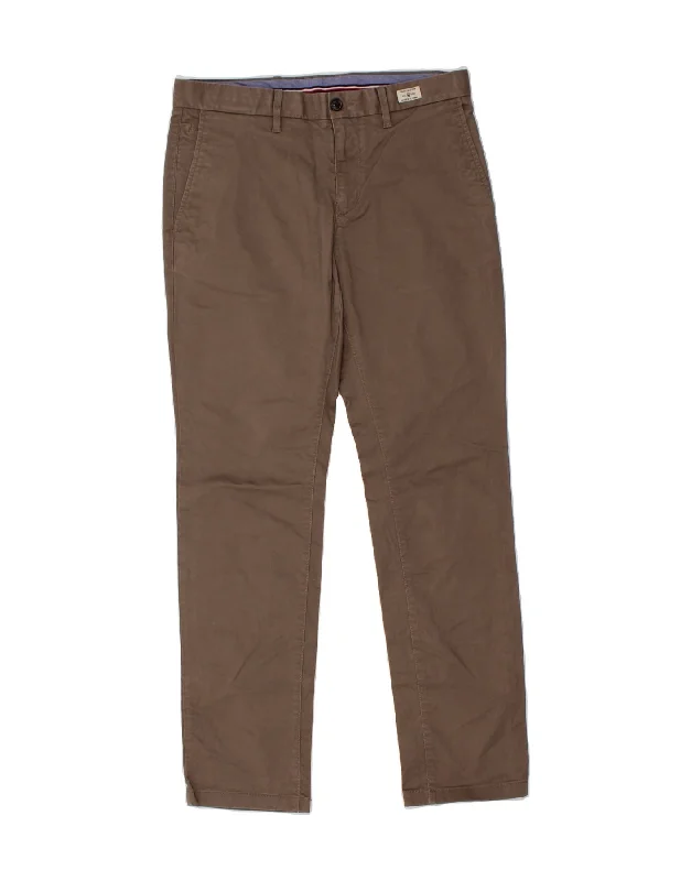 TOMMY HILFIGER Mens Slim Chino Trousers W33 L32 Brown Cotton Trousers Floral Bohemian Trousers Floral Bohemian TOMMY HILFIGER Mens Slim Chino Trousers W33 L32 Brown Cotton Trousers Floral Bohemian Trousers Floral Bohemian