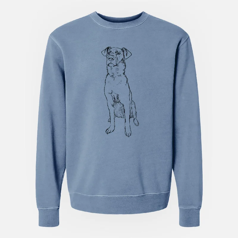 Doodled Grayson the Mixed Breed - Unisex Pigment Dyed Crew Sweatshirt Hoodie with Side Slits Relaxed Casual Hoodie with Side Slits Relaxed Casual Doodled Grayson the Mixed Breed - Unisex Pigment Dyed Crew Sweatshirt Hoodie with Side Slits Relaxed Casual Hoodie with Side Slits Relaxed Casual