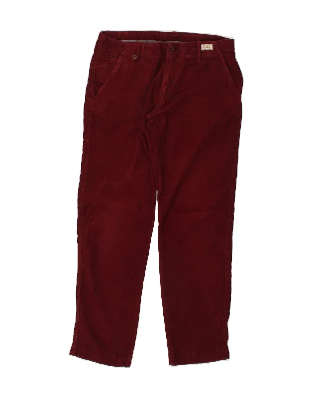 TOMMY HILFIGER Mens Straight Corduroy Trousers W32 L30 Maroon Wide Leg Loose Fit Mid Waist Wide Leg Loose Fit Mid Waist TOMMY HILFIGER Mens Straight Corduroy Trousers W32 L30 Maroon Wide Leg Loose Fit Mid Waist Wide Leg Loose Fit Mid Waist