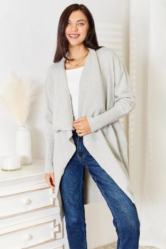 Angel Wings Open Front Duster Cardigan with Pockets Soft Cozy Warm Soft Cozy Warm