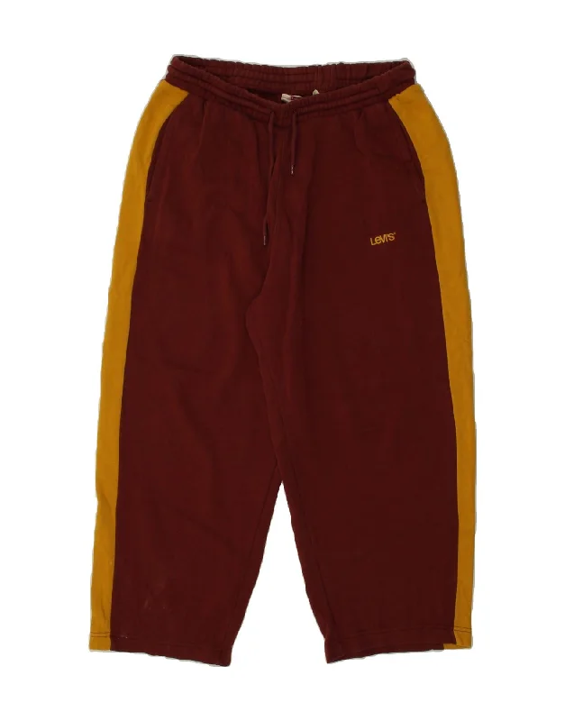 LEVI'S Mens Capri Tracksuit Trousers Large Maroon Colourblock Cotton Trousers Brand Named Trousers Brand Named LEVI'S Mens Capri Tracksuit Trousers Large Maroon Colourblock Cotton Trousers Brand Named Trousers Brand Named
