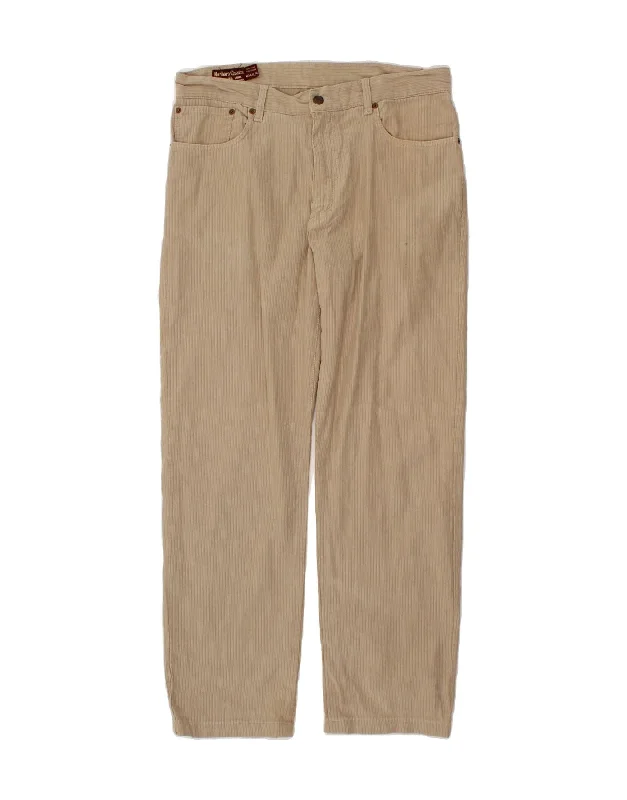 MARLBORO CLASSICS Mens Straight Casual Trousers W34 L34 Beige Striped Trousers Culottes Wide Leg Trousers Culottes Wide Leg MARLBORO CLASSICS Mens Straight Casual Trousers W34 L34 Beige Striped Trousers Culottes Wide Leg Trousers Culottes Wide Leg