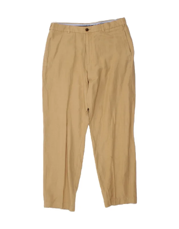 BROOKS BROTHERS Mens Hudson Tapered Chino Trousers W36 L32 Beige Linen Trousers Harem Relaxed Fit Trousers Harem Relaxed Fit BROOKS BROTHERS Mens Hudson Tapered Chino Trousers W36 L32 Beige Linen Trousers Harem Relaxed Fit Trousers Harem Relaxed Fit