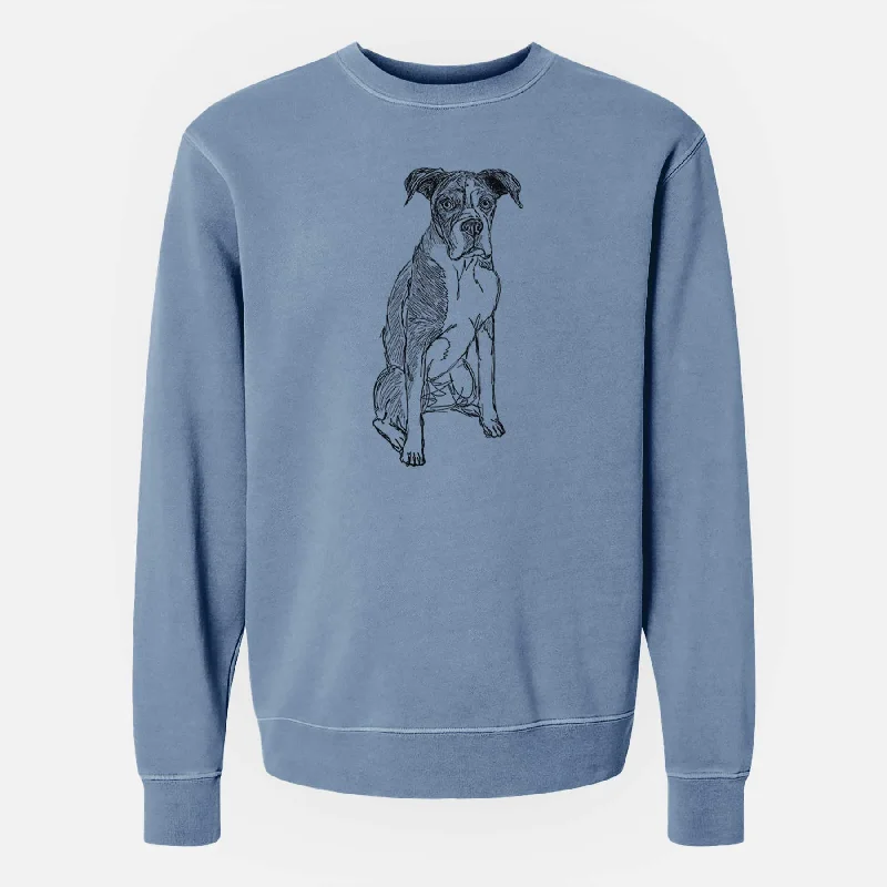 Doodled Dizzy the Boxer - Unisex Pigment Dyed Crew Sweatshirt Hoodie with Tied Waist Feminine Flattering Hoodie with Tied Waist Feminine Flattering Doodled Dizzy the Boxer - Unisex Pigment Dyed Crew Sweatshirt Hoodie with Tied Waist Feminine Flattering Hoodie with Tied Waist Feminine Flattering