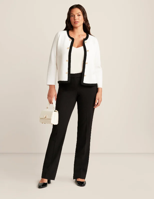 Button Front Cardigan Tailored Straight A-Line Tailored Straight A-Line