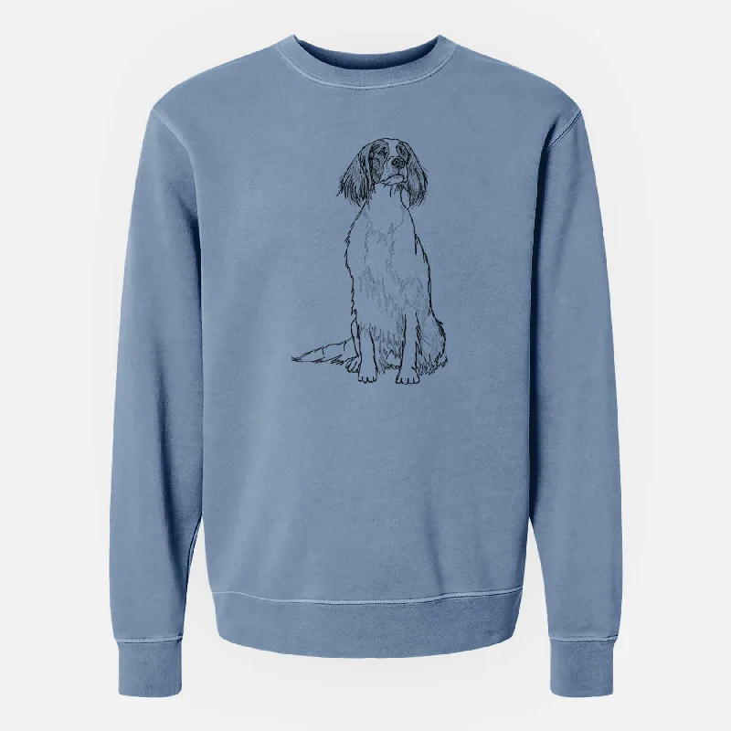 Doodled Fallon the Irish Red and White Setter - Unisex Pigment Dyed Crew Sweatshirt Hoodie with Velcro Closure Adjustable Secure Hoodie with Velcro Closure Adjustable Secure Doodled Fallon the Irish Red and White Setter - Unisex Pigment Dyed Crew Sweatshirt Hoodie with Velcro Closure Adjustable Secure Hoodie with Velcro Closure Adjustable Secure