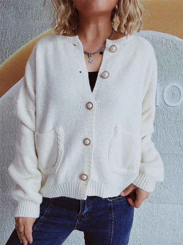 Button Up Long Sleeve Cardigan Thin Thick Dense Thin Thick Dense