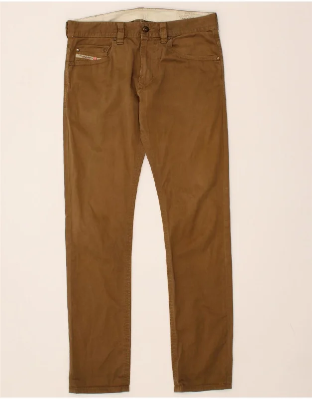 DIESEL Mens Thavar Slim Skinny Casual Trousers W32 L32 Brown Cotton Trousers Leather Faux Trousers Leather Faux DIESEL Mens Thavar Slim Skinny Casual Trousers W32 L32 Brown Cotton Trousers Leather Faux Trousers Leather Faux