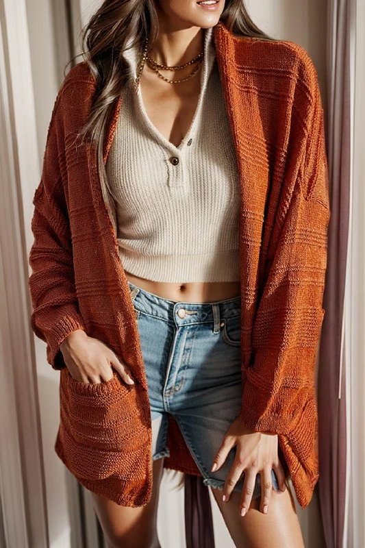 Open Front Pocketed Dropped Shoulder Cardigan Handmade Hand-knitted Hand-woven Handmade Hand-knitted Hand-woven Open Front Pocketed Dropped Shoulder Cardigan Handmade Hand-knitted Hand-woven Handmade Hand-knitted Hand-woven