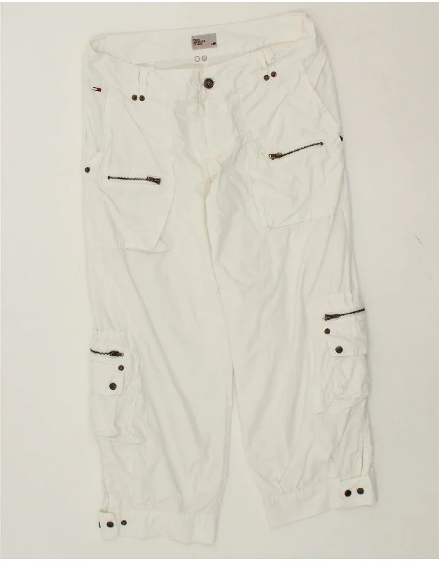 TOMMY HILFIGER Mens Capri Cargo Trousers Medium W32 L24 White Cotton Trousers Culottes Wide Leg Trousers Culottes Wide Leg TOMMY HILFIGER Mens Capri Cargo Trousers Medium W32 L24 White Cotton Trousers Culottes Wide Leg Trousers Culottes Wide Leg