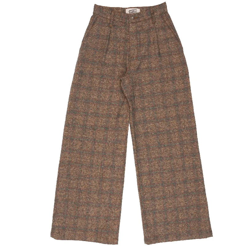 Wide Leg Trouser - Triple Yarn Twist Brushed Tweed - Desert Sunset Trousers Winter Warm Trousers Winter Warm Wide Leg Trouser - Triple Yarn Twist Brushed Tweed - Desert Sunset Trousers Winter Warm Trousers Winter Warm