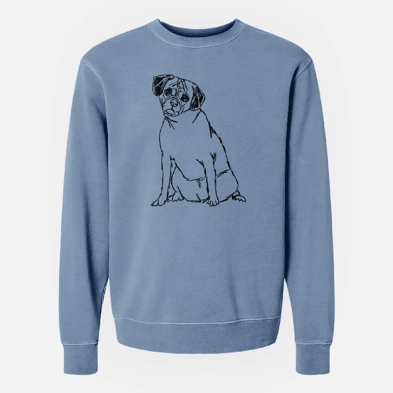 Doodled Puggle the - Unisex Pigment Dyed Crew Sweatshirt Hoodie with Monochrome Minimalist Simple Hoodie with Monochrome Minimalist Simple Doodled Puggle the - Unisex Pigment Dyed Crew Sweatshirt Hoodie with Monochrome Minimalist Simple Hoodie with Monochrome Minimalist Simple