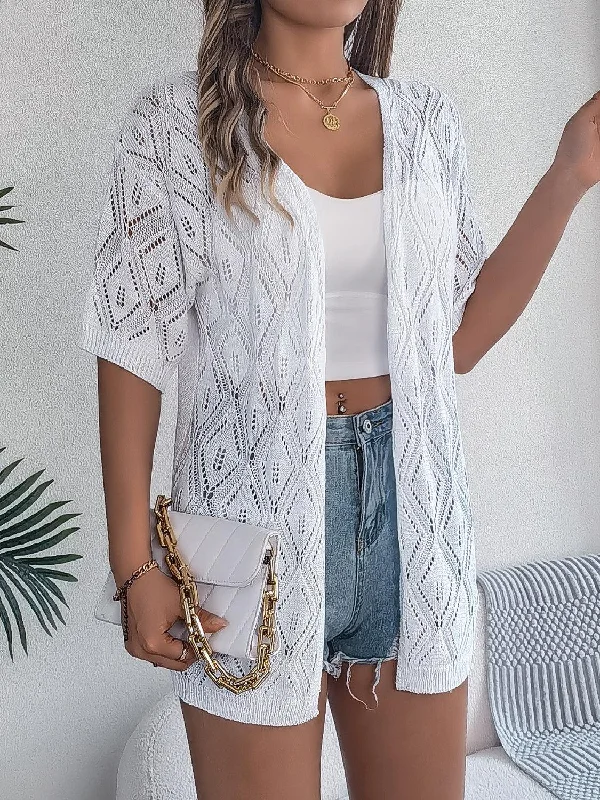 Openwork Open Front Half Sleeve Cardigan Denim Fabric Leather Fabric Suede Fabric Denim Fabric Leather Fabric Suede Fabric Openwork Open Front Half Sleeve Cardigan Denim Fabric Leather Fabric Suede Fabric Denim Fabric Leather Fabric Suede Fabric