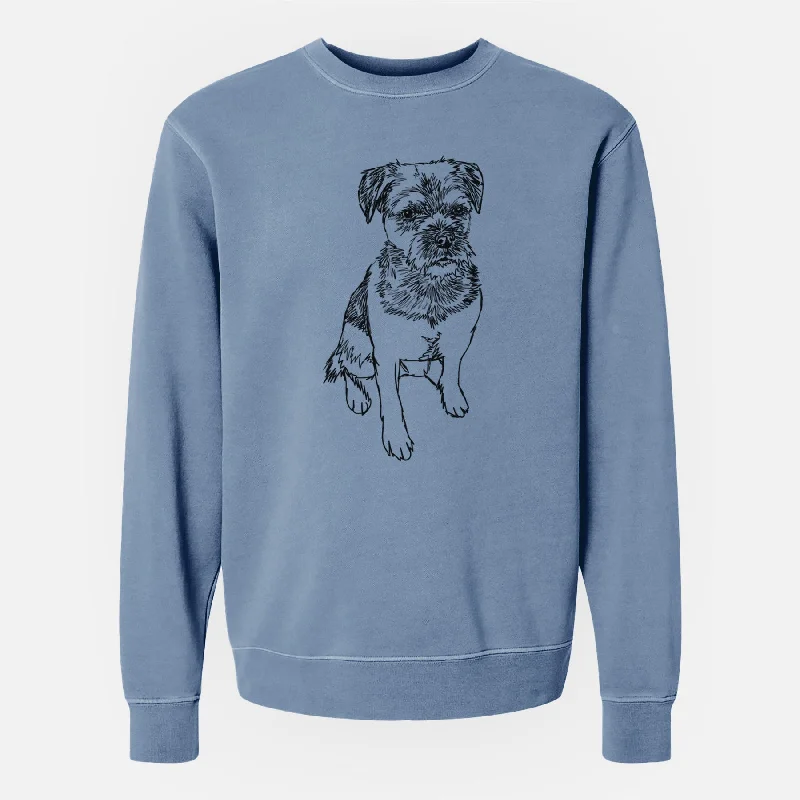 Doodled Cosmo the Border Terrier - Unisex Pigment Dyed Crew Sweatshirt Hoodie with Snap Buttons Easy Quick Hoodie with Snap Buttons Easy Quick Doodled Cosmo the Border Terrier - Unisex Pigment Dyed Crew Sweatshirt Hoodie with Snap Buttons Easy Quick Hoodie with Snap Buttons Easy Quick