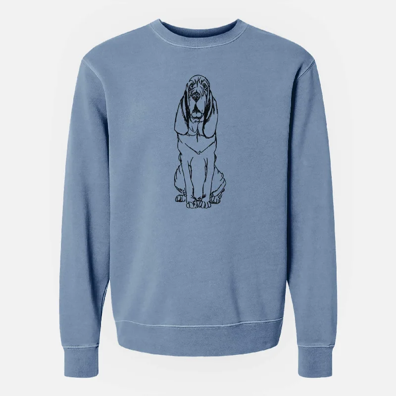 Doodled Bloodhound the - Unisex Pigment Dyed Crew Sweatshirt Hoodie with Lining Warm Insulated Hoodie with Lining Warm Insulated Doodled Bloodhound the - Unisex Pigment Dyed Crew Sweatshirt Hoodie with Lining Warm Insulated Hoodie with Lining Warm Insulated