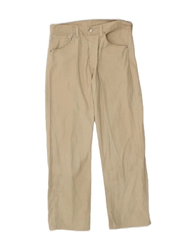 LEVI'S Mens 551 Straight Casual Trousers W32 L27 Beige Cotton Skinny Trousers Denim Stretchy Skinny Trousers Denim Stretchy