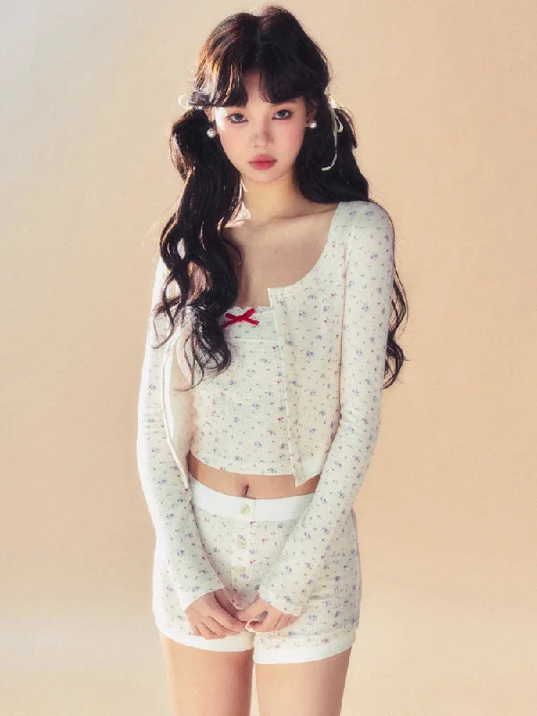 Slim short cardigan + camisole + pants【s0000007093】 Bright Pastel Dark Bright Pastel Dark Slim short cardigan + camisole + pants【s0000007093】 Bright Pastel Dark Bright Pastel Dark