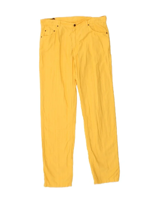 MARLBORO CLASSICS Mens Straight Casual Trousers W38 L36 Yellow Cotton Trousers Summer Linen Trousers Summer Linen MARLBORO CLASSICS Mens Straight Casual Trousers W38 L36 Yellow Cotton Trousers Summer Linen Trousers Summer Linen