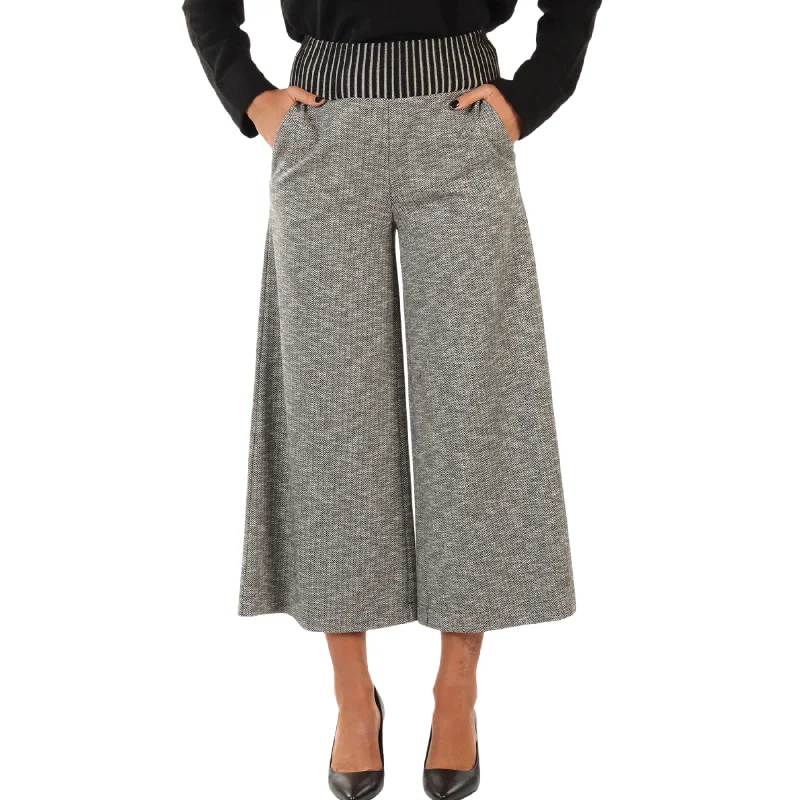 Cropped Trouser - Black Trousers Polka Dot Cute Trousers Polka Dot Cute