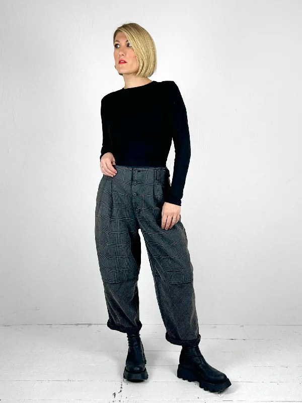 Baci High Waisted Cropped Plaid Trousers Trousers Handmade Artisanal Trousers Handmade Artisanal Baci High Waisted Cropped Plaid Trousers Trousers Handmade Artisanal Trousers Handmade Artisanal