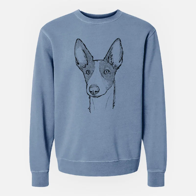 Doodled Hunee the Ibizan Sighthound - Unisex Pigment Dyed Crew Sweatshirt Hoodie with Crew Neck Simple Timeless Hoodie with Crew Neck Simple Timeless Doodled Hunee the Ibizan Sighthound - Unisex Pigment Dyed Crew Sweatshirt Hoodie with Crew Neck Simple Timeless Hoodie with Crew Neck Simple Timeless