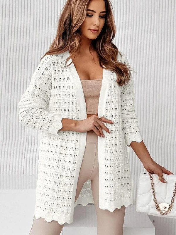 Long Sleeve Openwork Cardigan Modern Contemporary chic Modern Contemporary chic